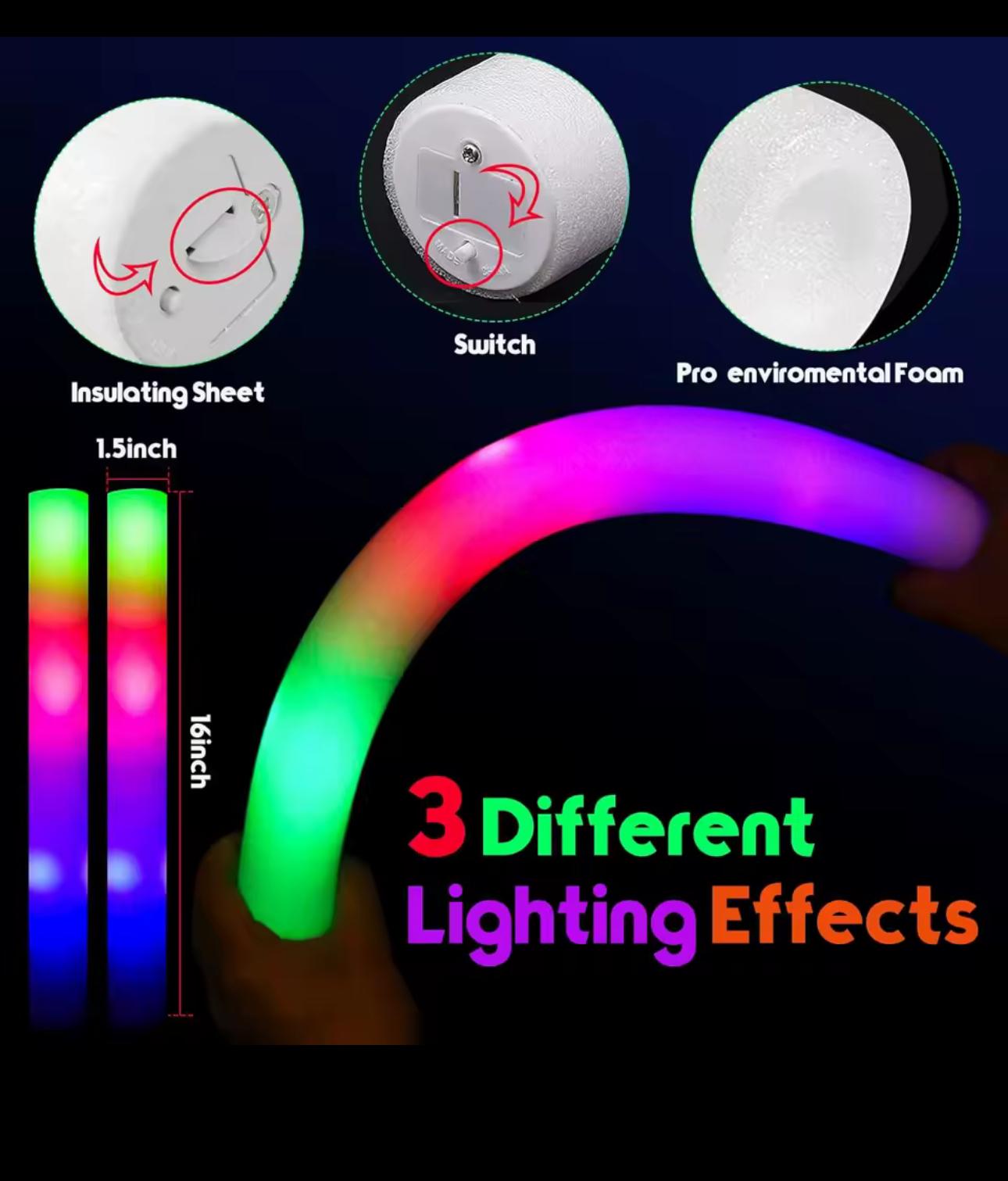 Light Up LED Foam Sticks (Pack of 96 – £1.00 Incl. VAT each) - Image 2