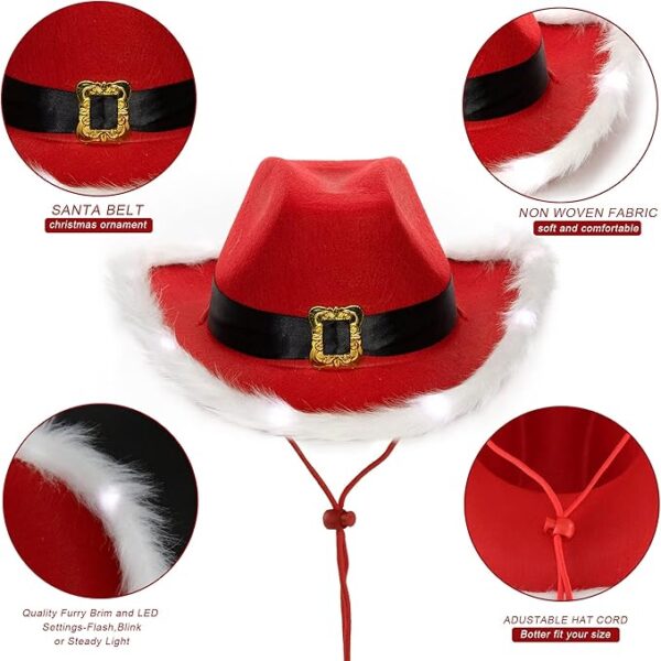 Light-up Christmas Cowboy Hat (Pack of 50 – £2.50 Incl. VAT each) - Image 3