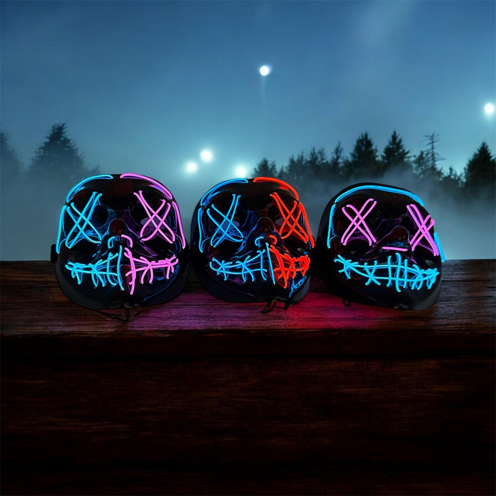 LED Light-Up Purge Neon Halloween Mask (Pack of 125 – £2.50 Incl. VAT each) - Image 2