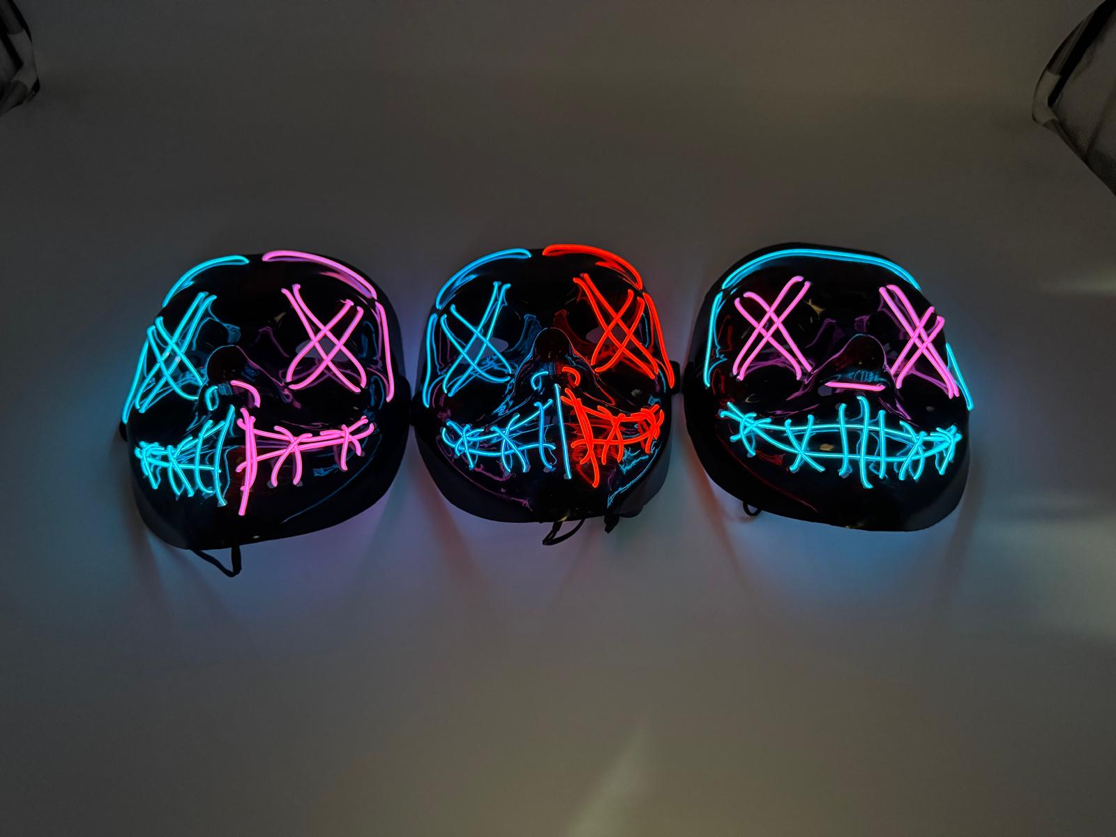 LED Light-Up Purge Neon Halloween Mask (Pack of 125 – £2.50 Incl. VAT each) - Image 3