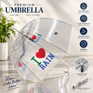Colour Changing Clear PVC Rain Umbrella (Pack of 60 – £1.50 Incl. VAT each)