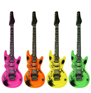 Inflatable Neon Guitars (95cm) in 4 Assorted Colours | Pack of 50 – £0.95 Incl. VAT each