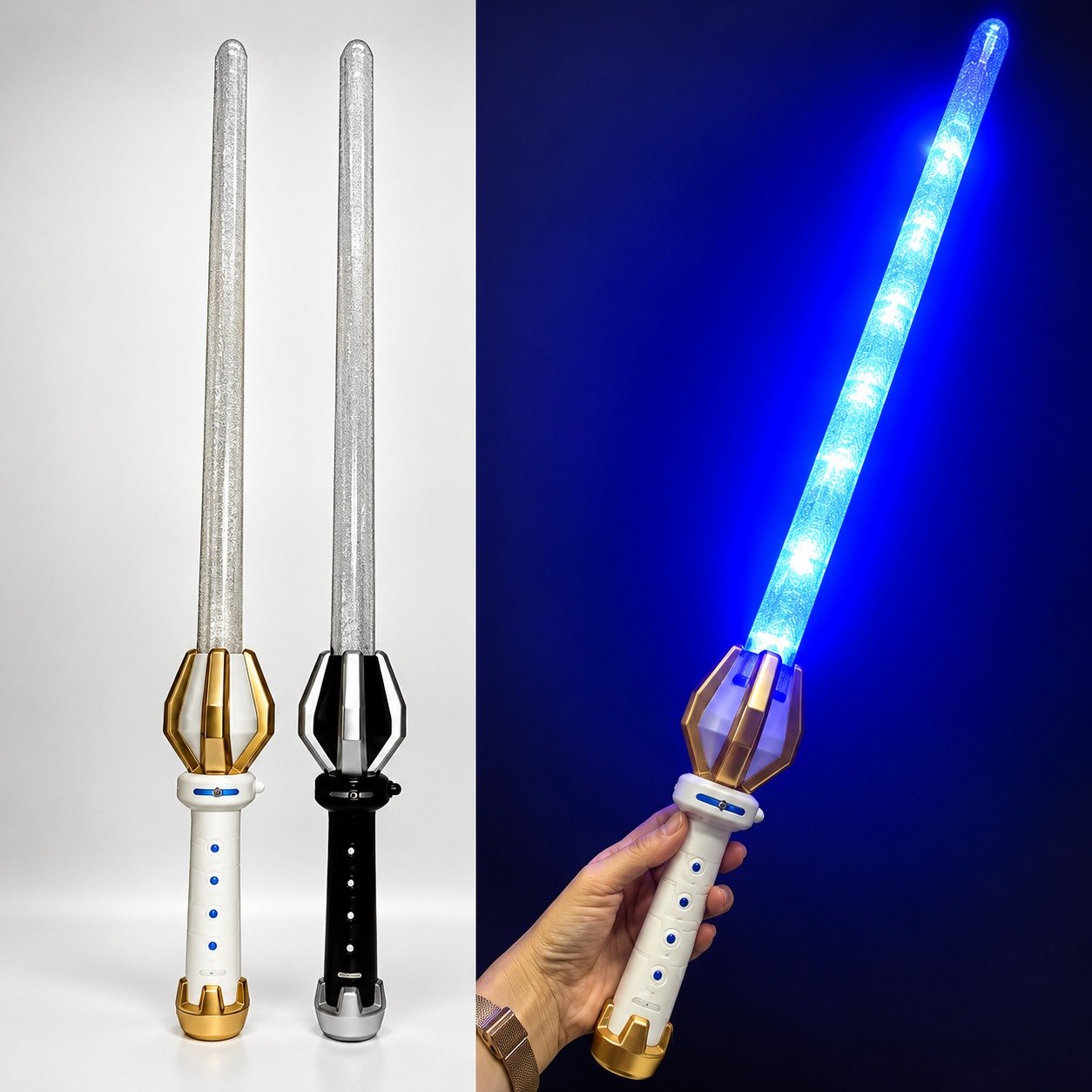 8 LED Light-Up Sword – 3 Flash Modes (Black/White) | Pack of 96 – £3.00 Incl. VAT each